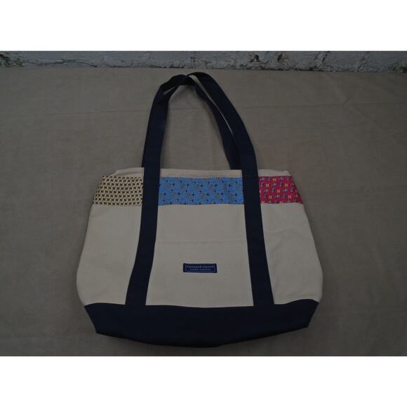 Vineyard Vines U.S. Navy Midshipmen Canvas Classic Tote Bag Ram Mascot Football - Picture 1 of 12